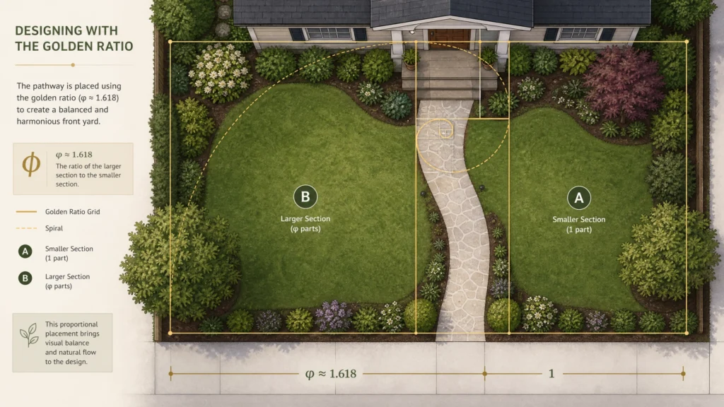 golden ratio front yard design